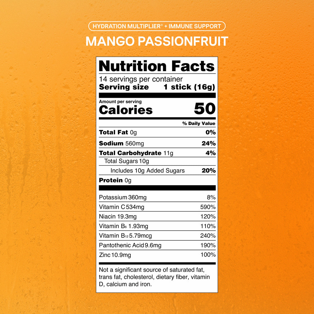 Mango Passion Fruit Hydration Multiplier® +Immune Support Your Everyday Electrolyte Choice