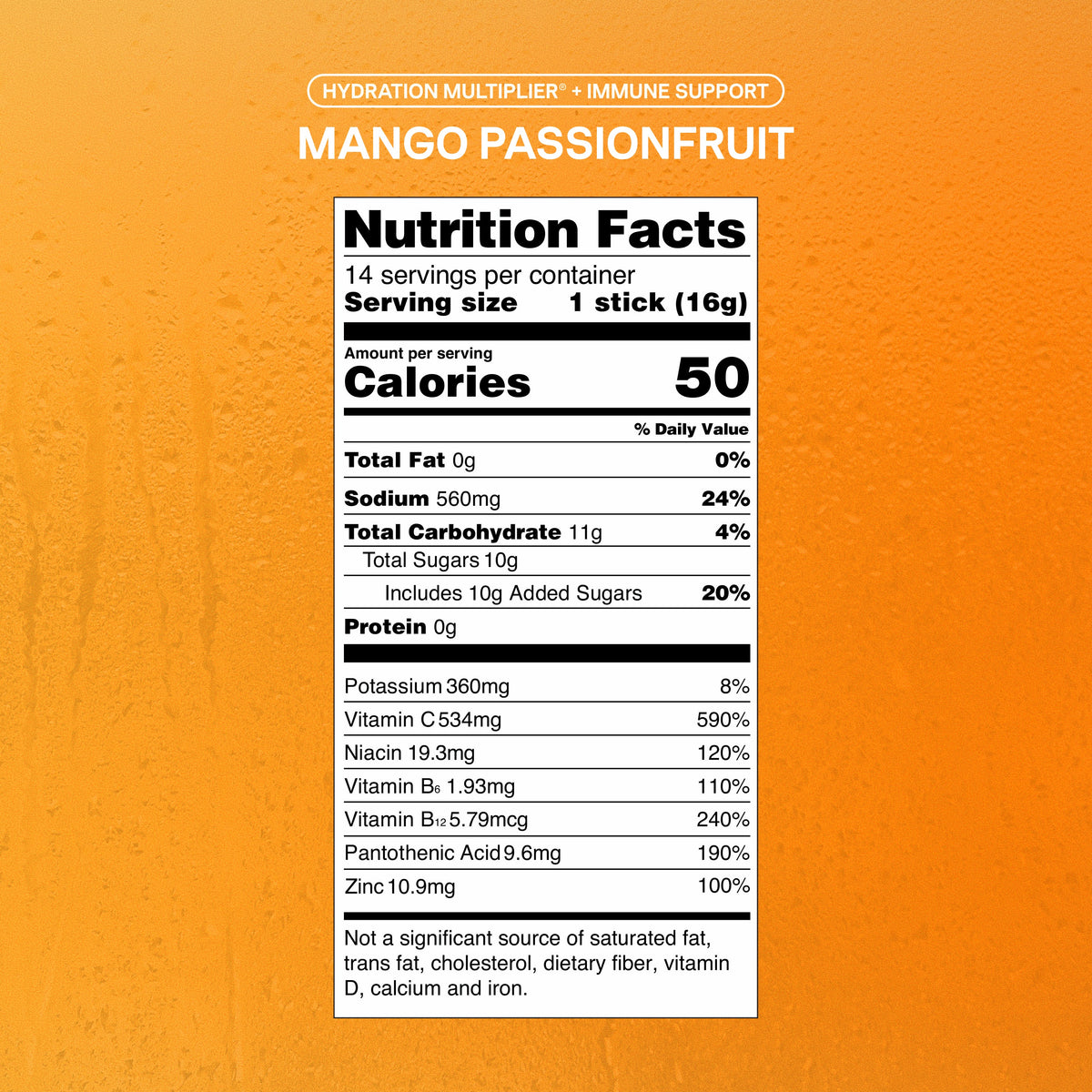 Mango Passion Fruit Hydration Multiplier® +Immune Support Your Everyday Electrolyte Choice