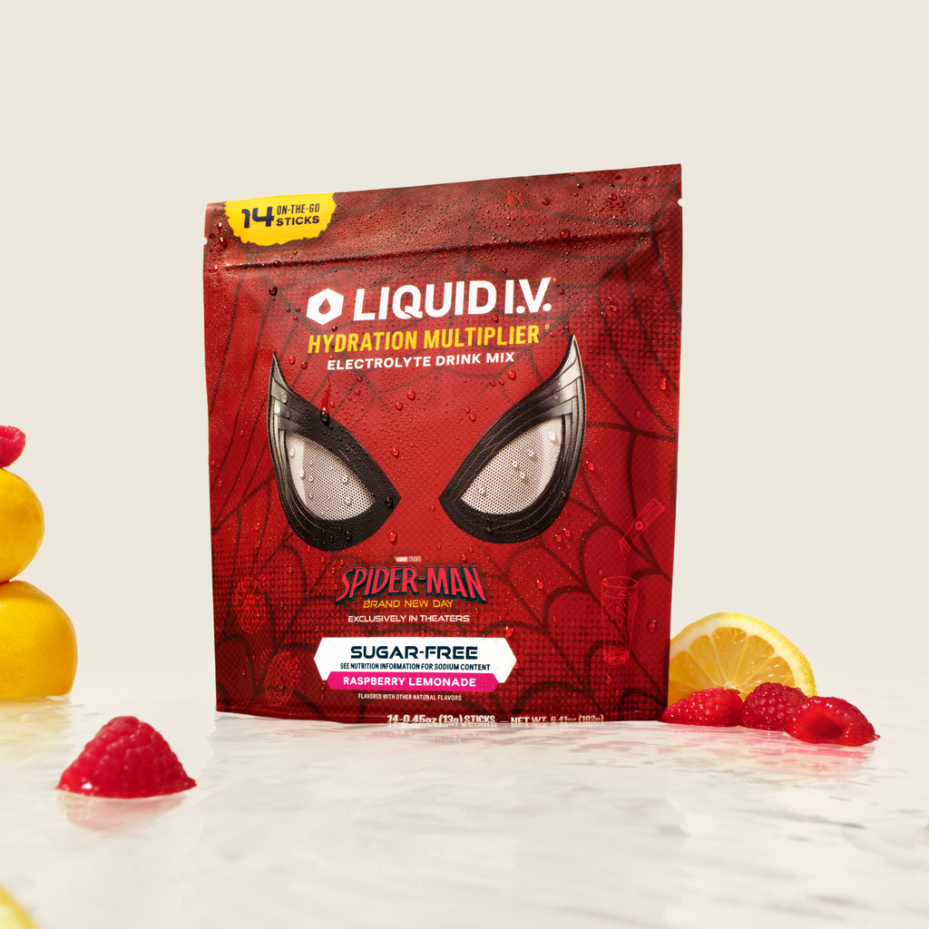 Limited Edition Spider-Man Raspberry Lemonade Hydration Multiplier® Sugar-Free A Thoughtful Hydration Addition